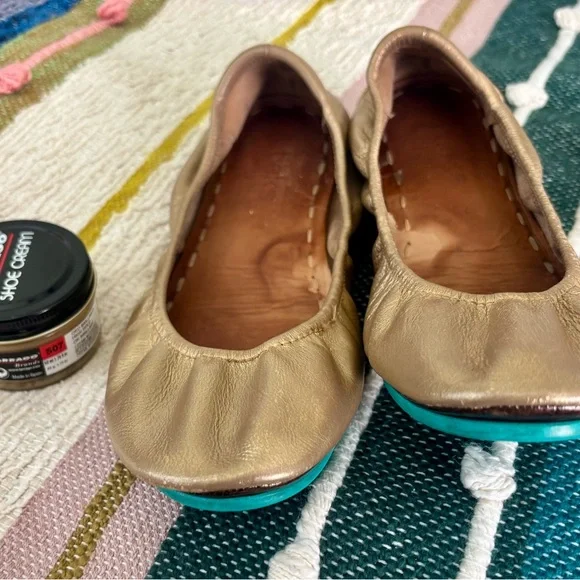 Tieks Metallic Gold Ballet Flats - Picture 2 of 13